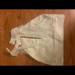 Lulus two piece white skirt and crop top.